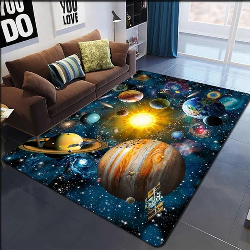 Electronics Repair Desk - VIKAMA Cartoon Planet Crystal Velvet Carpet