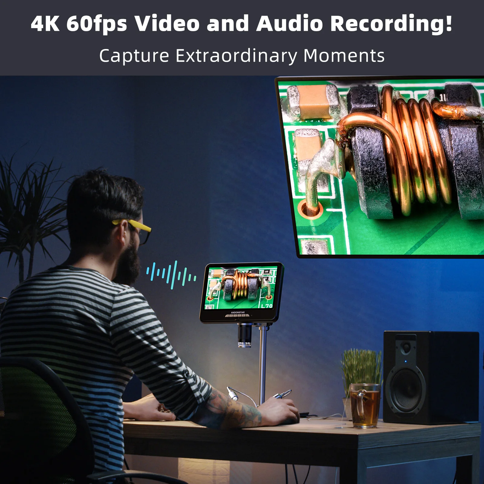 Andonstar AD210S-Pro 4K 60FPS  - Electronics Repair Microscope recension och pris