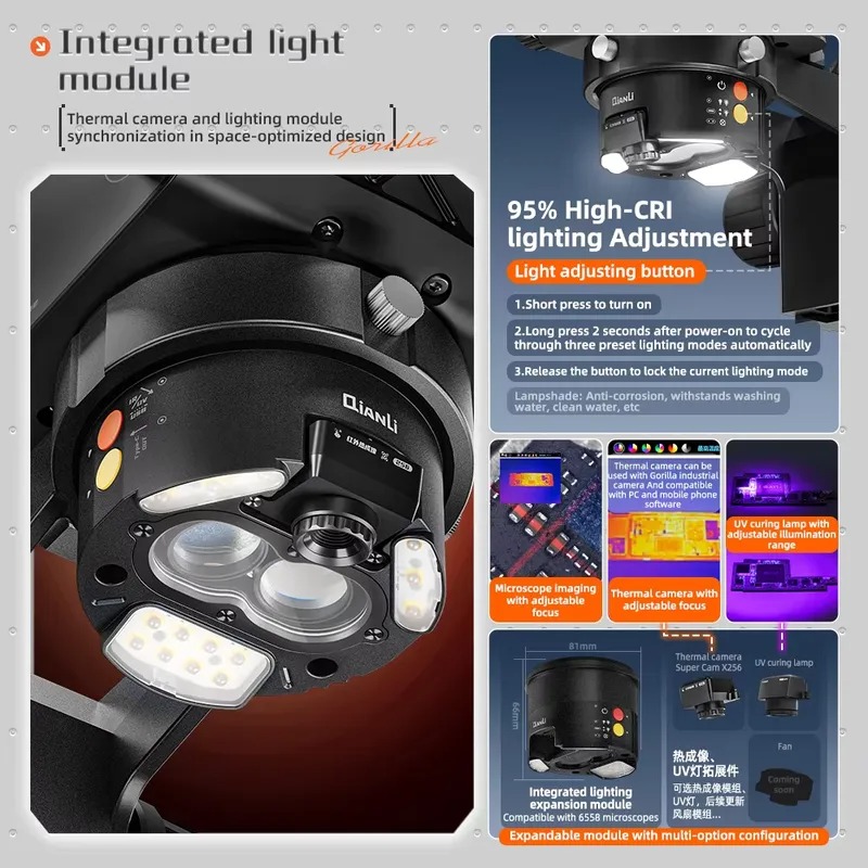 Qianli 6558 Gorilla Trinocular - Electronics Repair Microscope recension och pris