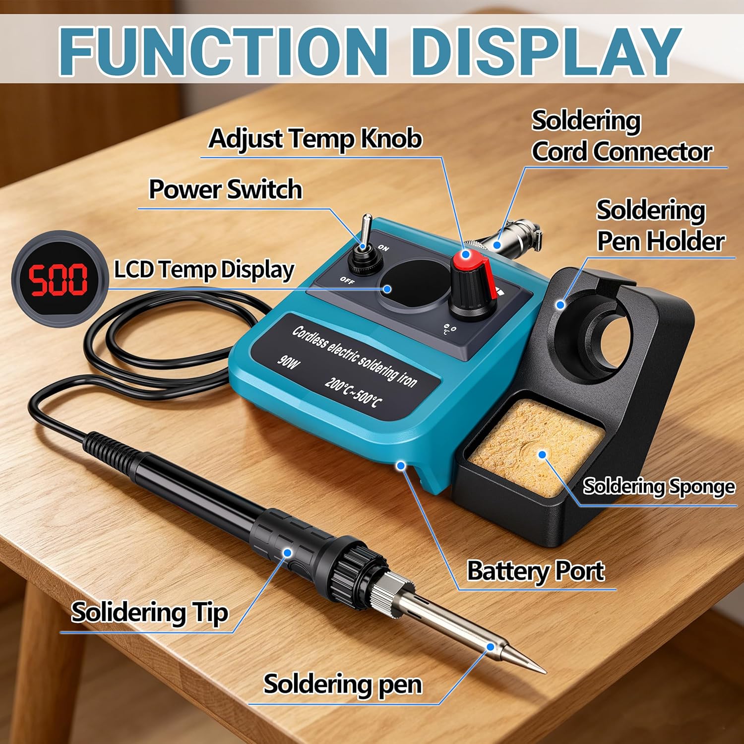 90W LED Digital Cordless Solde - Electronics Repair Kit recension och pris